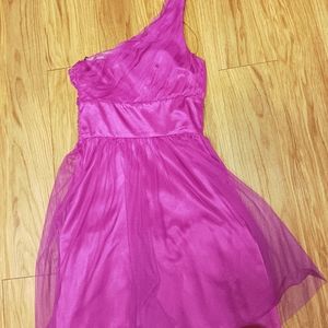 Magenta One-Shoulder Prom/Party Dress